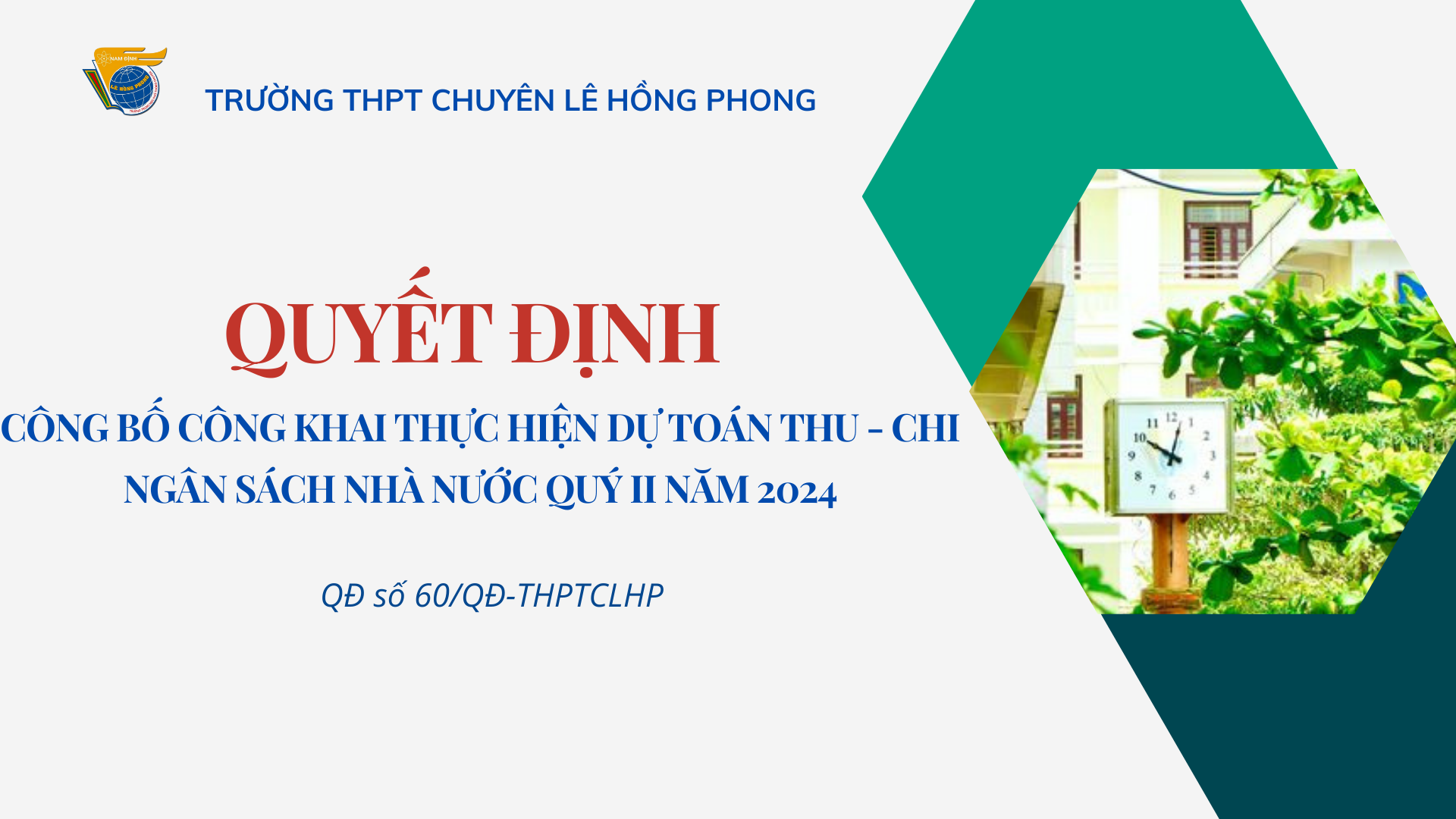 Công bố công khai thực hiện dự toán thu - chi ngân sách Quý II năm 2024